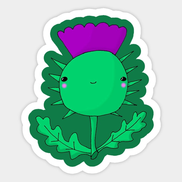 Kawaii Cute Scottish Thistle Sticker by lynney66